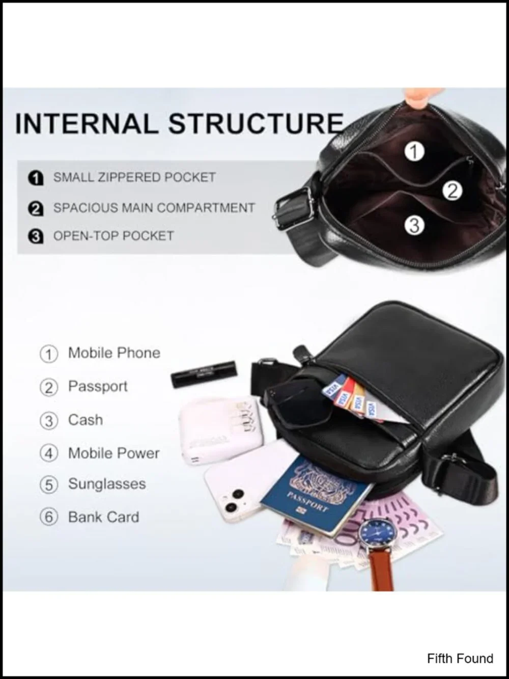 Genuine Leather Men's Crossbody Shoulder Bag Small Messenger Satchel